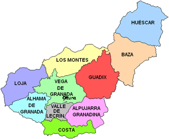 Comarcas granadinas. Otura está situada en la Vega de Granada